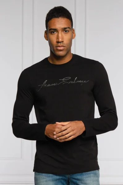 Блуза с дълъг ръкав | Regular Fit Armani Exchange черен