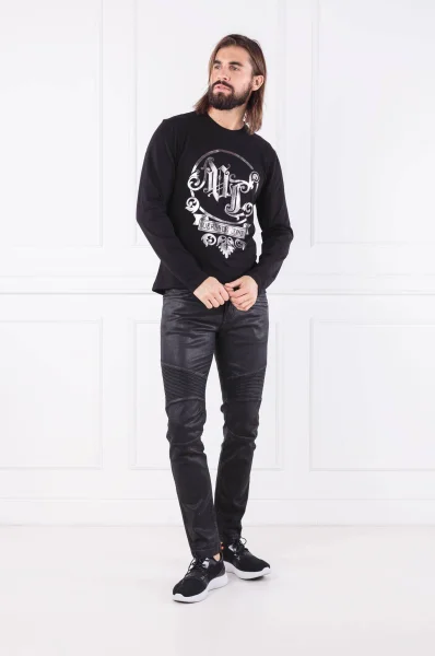Блуза с дълъг ръкав | Regular Fit Versace Jeans черен