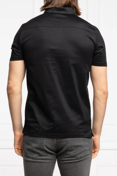 Поло/тениска с яка Dasili | Slim Fit | mercerised HUGO черен