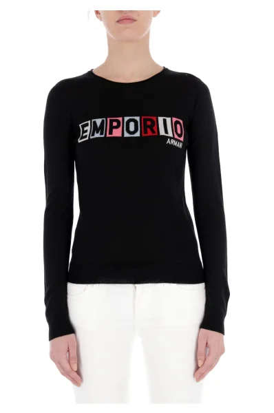 Пуловер | Slim Fit | с добавка вълна Emporio Armani черен