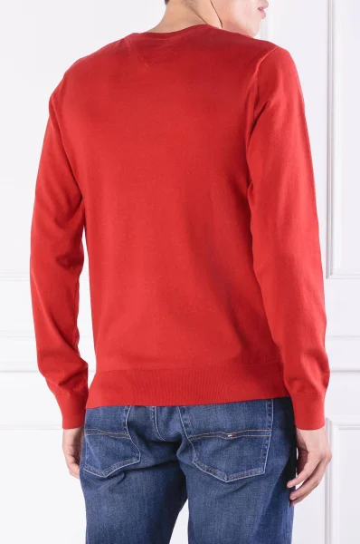 Пуловер CLASSIC COTTON CNECK | Regular Fit Tommy Hilfiger червен