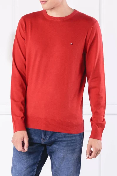 Пуловер CLASSIC COTTON CNECK | Regular Fit Tommy Hilfiger червен