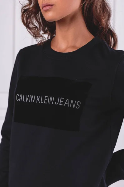 Суитчър/блуза INSTITUTIONAL FLOCK | Regular Fit CALVIN KLEIN JEANS черен