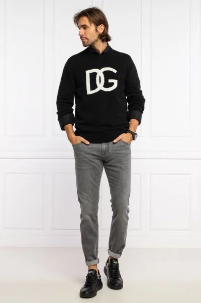 Вълнен пуловер | Regular Fit Dolce & Gabbana черен