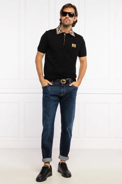 Поло/тениска с яка | Regular Fit Dolce & Gabbana черен