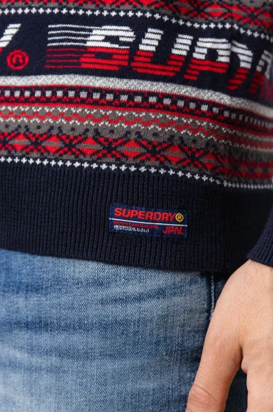 Пуловер DOWNHILL JAQUARD | Regular Fit Superdry червен