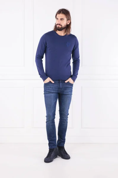 Пуловер | Regular Fit Versace Collection тъмносин
