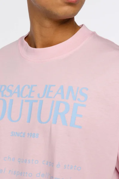 Тениска T.MOUSE | Oversize fit Versace Jeans Couture пудренорозов