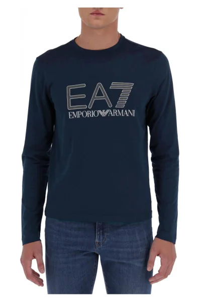 Блуза с дълъг ръкав | Regular Fit EA7 тъмносин