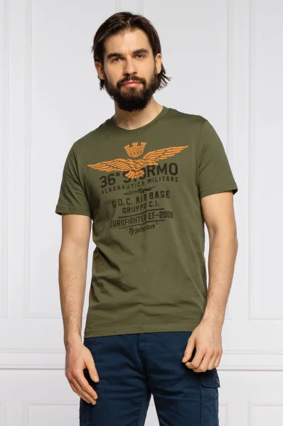 Тениска | Regular Fit Aeronautica Militare каки