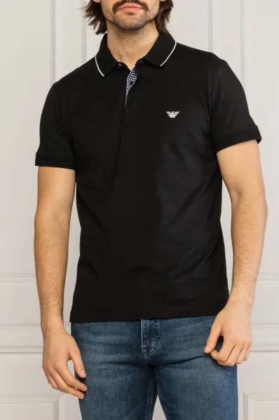 Поло/тениска с яка | Regular Fit Emporio Armani черен