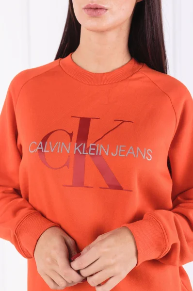 Суитчър/блуза SATIN MONOGRAM | Relaxed fit CALVIN KLEIN JEANS оранжев