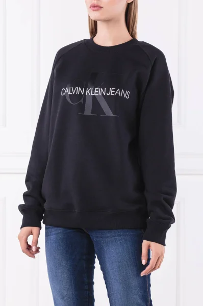 Суитчър/блуза SATIN MONOGRAM | Relaxed fit CALVIN KLEIN JEANS черен