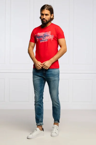 Тениска GOLDERS | Tailored slim Pepe Jeans London червен
