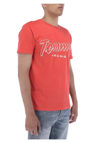 Тениска TJM Summer script | Regular Fit Tommy Jeans коралов