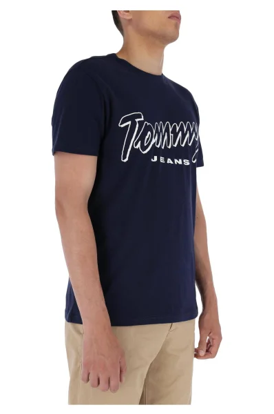 Тениска TJM Summer script | Regular Fit Tommy Jeans тъмносин