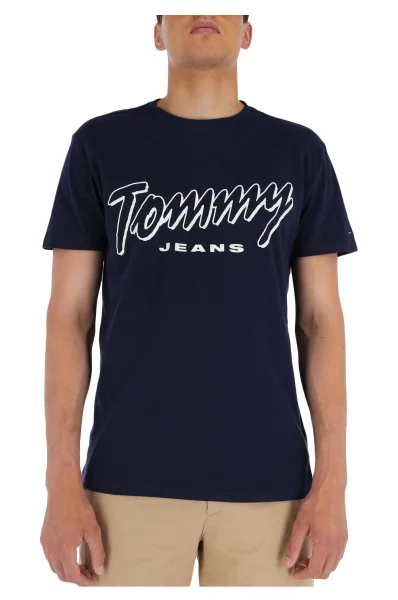 Тениска TJM Summer script | Regular Fit Tommy Jeans тъмносин