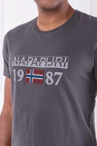 Тениска SOLIN | Regular Fit Napapijri сив