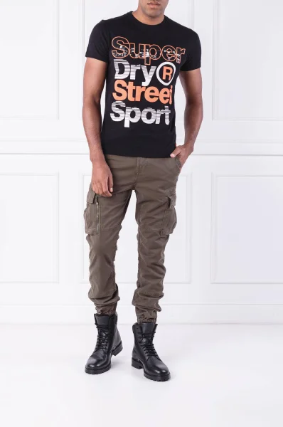 Тениска STREET SPORTS | Slim Fit Superdry черен