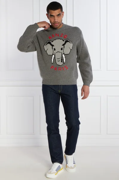Вълнен пуловер | Comfort fit Kenzo сив
