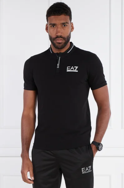 Поло/тениска с яка | Regular Fit EA7 черен