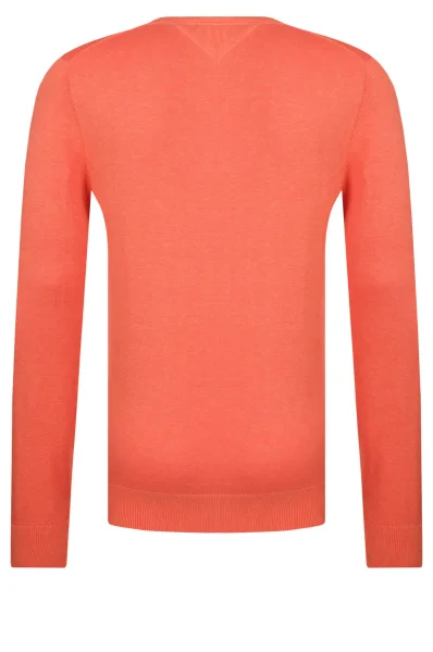 Пуловер | Regular Fit | с добавка коприна Tommy Hilfiger оранжев
