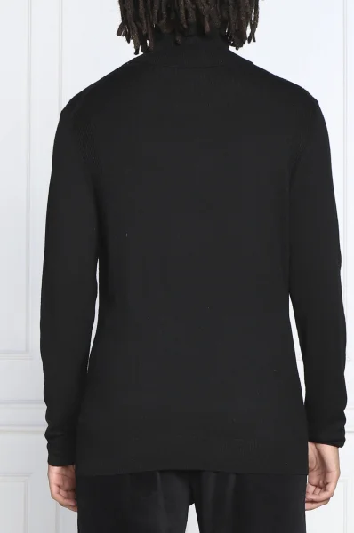 Блуза с поло яка | Regular Fit | с добавка коприна GUESS черен