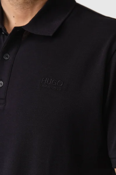 Поло/тениска с яка Polo Donos | Regular Fit HUGO черен