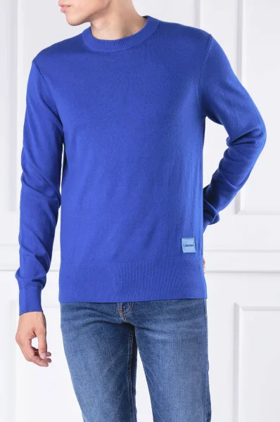 Пуловер | Regular Fit | с добавка вълна Calvin Klein син