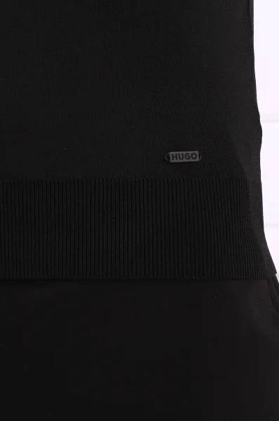 Поло/тениска с яка Sayfong-1 | Regular Fit HUGO черен