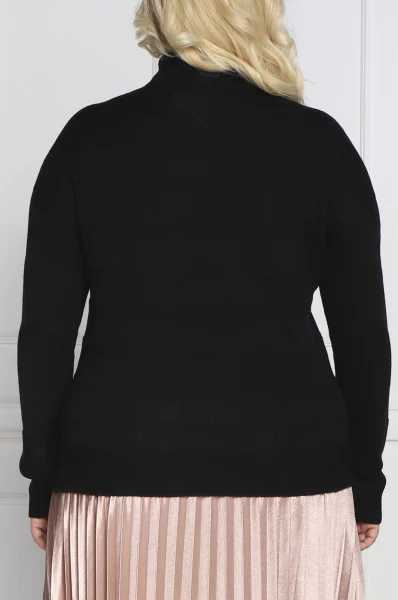 Блуза с поло яка ALGERI Plus size | Regular Fit | с добавка вълна Persona by Marina Rinaldi черен