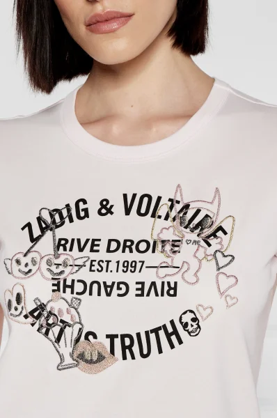 Тениска WOOP | Regular Fit Zadig&Voltaire пудренорозов