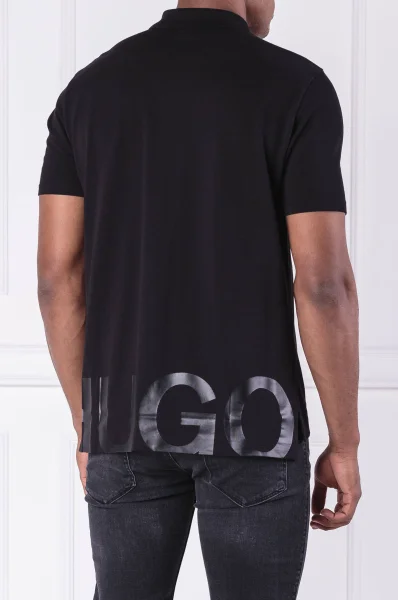 Поло/тениска с яка Darelli-U1 | Regular Fit HUGO черен