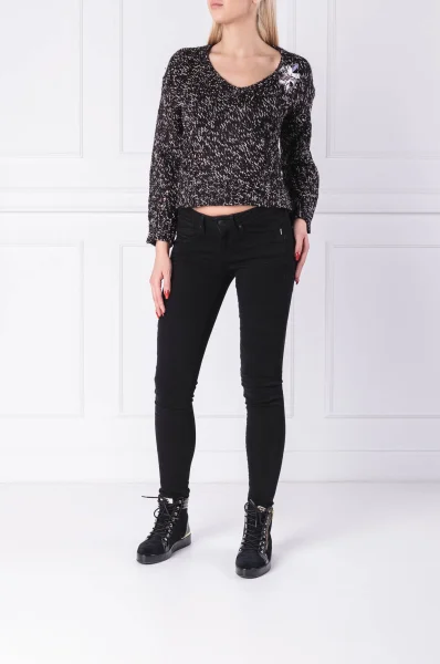 Пуловер | Loose fit GUESS черен