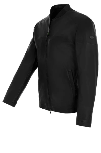 Leather jacket Jylion BOSS GREEN черен
