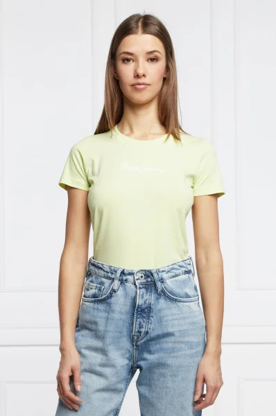 Тениска new Virginia | Slim Fit Pepe Jeans London лимонен