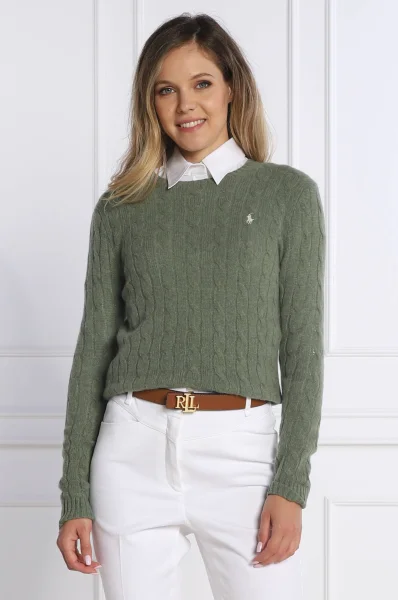 Вълнен пуловер | Regular Fit | с добавка кашмир POLO RALPH LAUREN маслинен