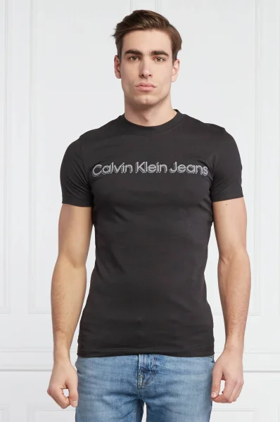 Тениска INSTITUTIONAL | Slim Fit CALVIN KLEIN JEANS черен