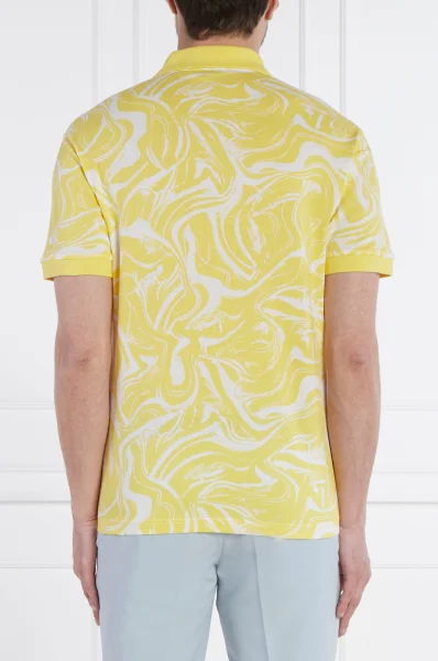 Поло/тениска с яка AlloverOcean | Regular Fit BOSS ORANGE жълт