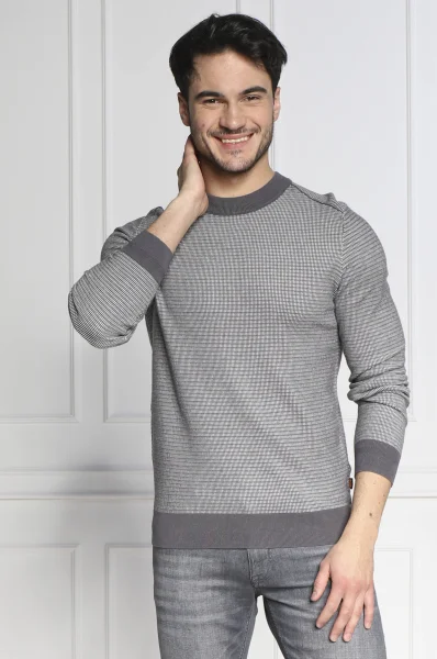 Пуловер Abovemo | Regular Fit | с добавка кашмир BOSS ORANGE сив