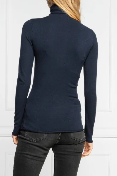 Блуза с поло яка MANAMA | Skinny fit MAX&Co. тъмносин