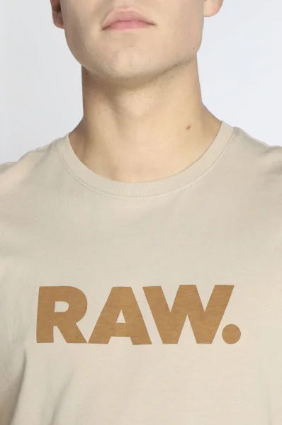 Тениска Holorn r t | Regular Fit G- Star Raw бежов
