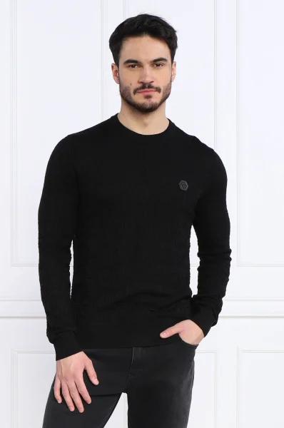 Пуловер | Regular Fit | с добавка вълна Philipp Plein черен