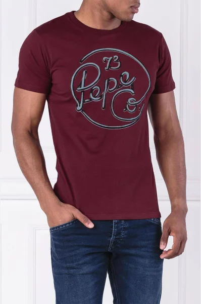 Тениска MEIDINGER | Slim Fit Pepe Jeans London бордо
