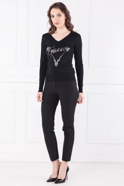Пуловер Emma | Slim Fit GUESS черен