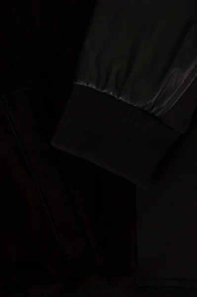 Leather bomber jacket Lagerfeld черен