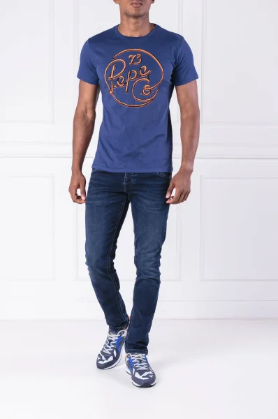 Тениска MEIDINGER | Slim Fit Pepe Jeans London син