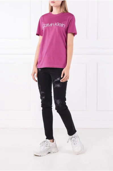 Тениска LOGO | Regular Fit Calvin Klein фуксия