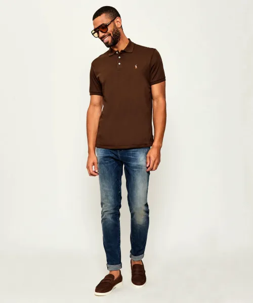 Поло/тениска с яка POLO RALPH LAUREN | кафяв Custom slim fit 710704319