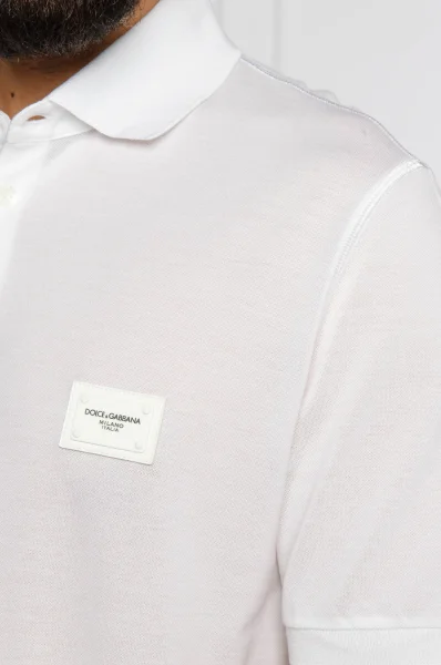 Поло/тениска с яка | Regular Fit Dolce & Gabbana бял